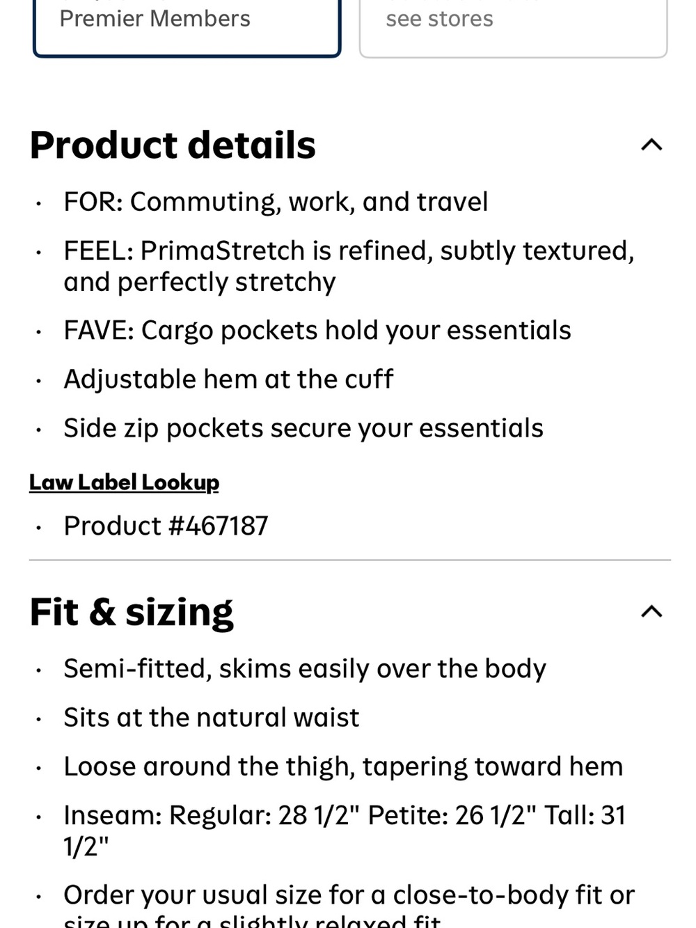 Athleta Navy Cargo Straight-Leg Women's Pants - Picture 5 of 8